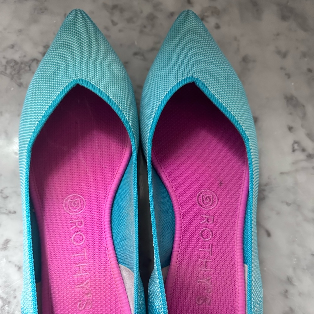 COPY - Rothys 8.5 island blue points. Worn a few times. No flaws